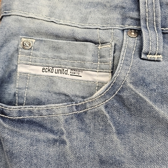 Ecko Unltd 44 Baggy Skater 5 pocket Denim Shorts/Camo Cargo Shorts 90s/Y2K Style - Picture 3 of 10